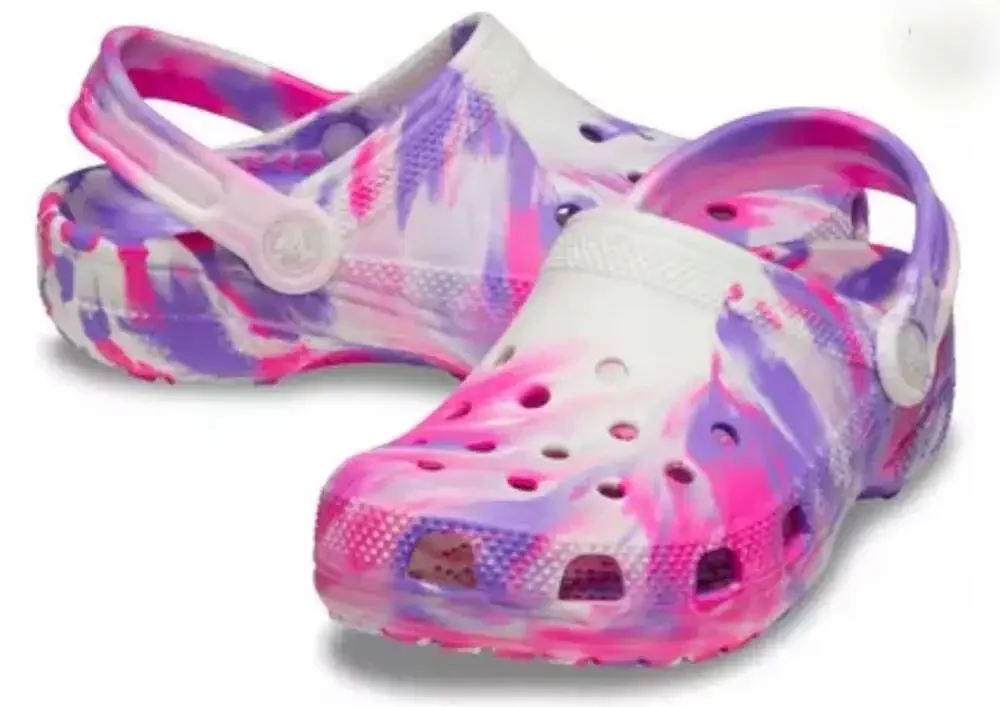 Crocs Classic Marbled Glow-in-the-Dark Clogs Size c5 *NEW*